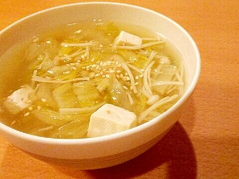 白菜と豆腐のトロトロスープ